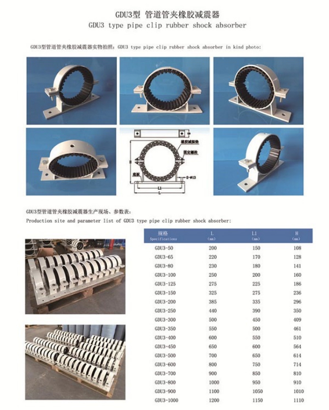 GDU3型管道管夹橡胶减震器