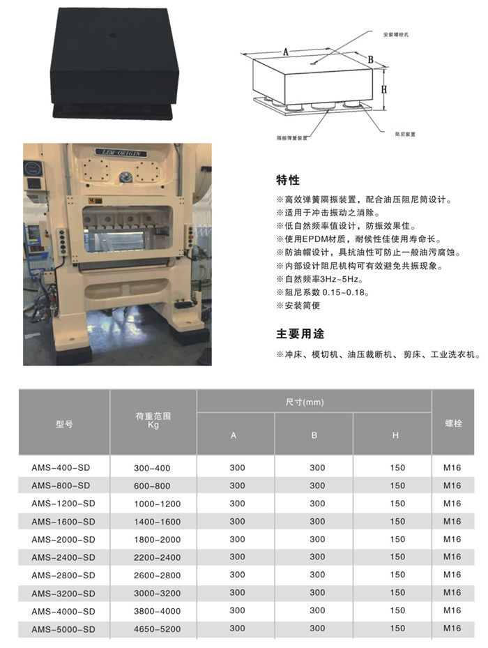 SD型阻尼弹簧式减震器