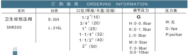 SHR500卫生级恒压阀